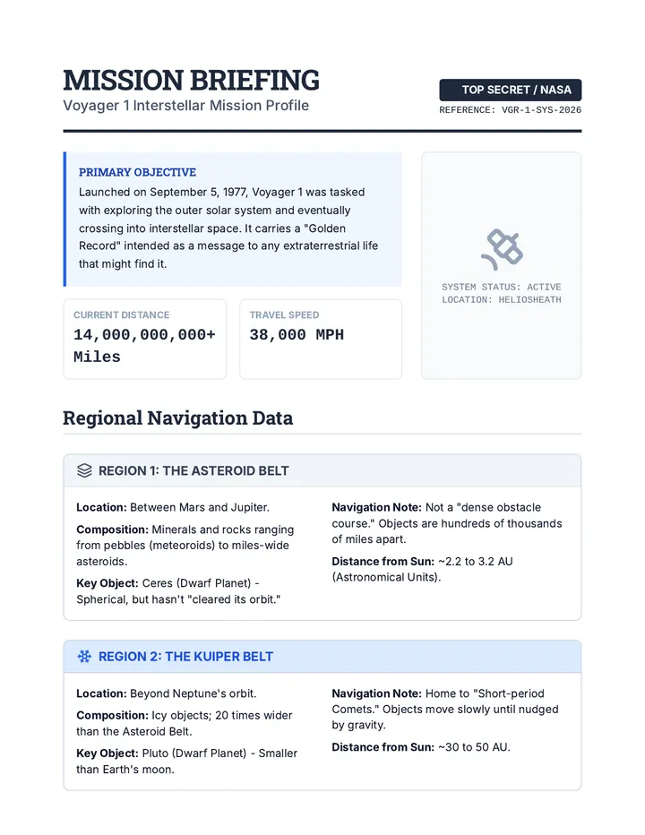 Voyager Mission Briefing Fact Sheet