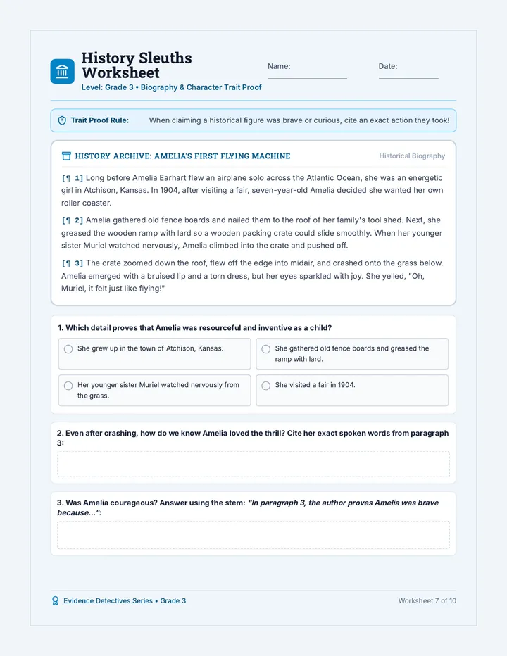 History Sleuths Worksheet