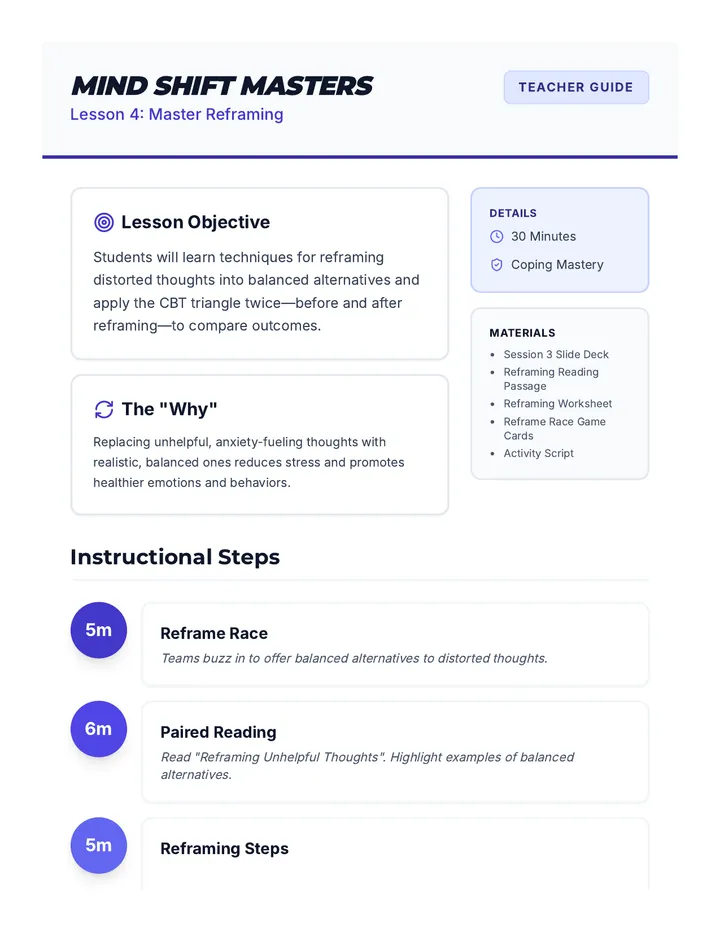 Reframing Lesson Plan Mastery