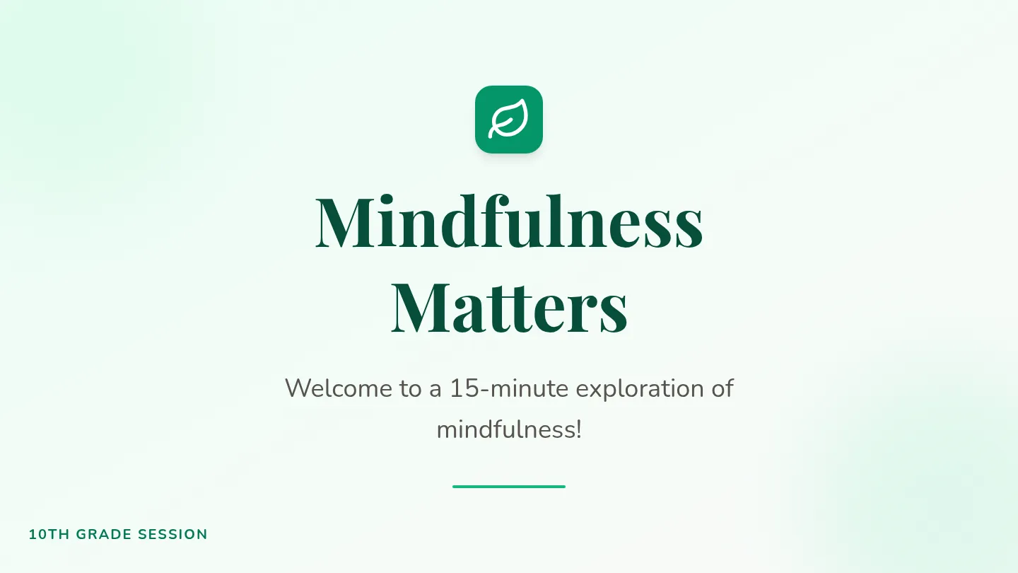 Mindfulness Matters Slides