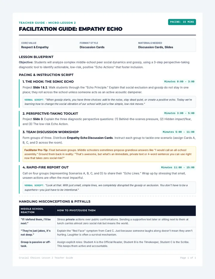 Empathy Echo Teacher Guide