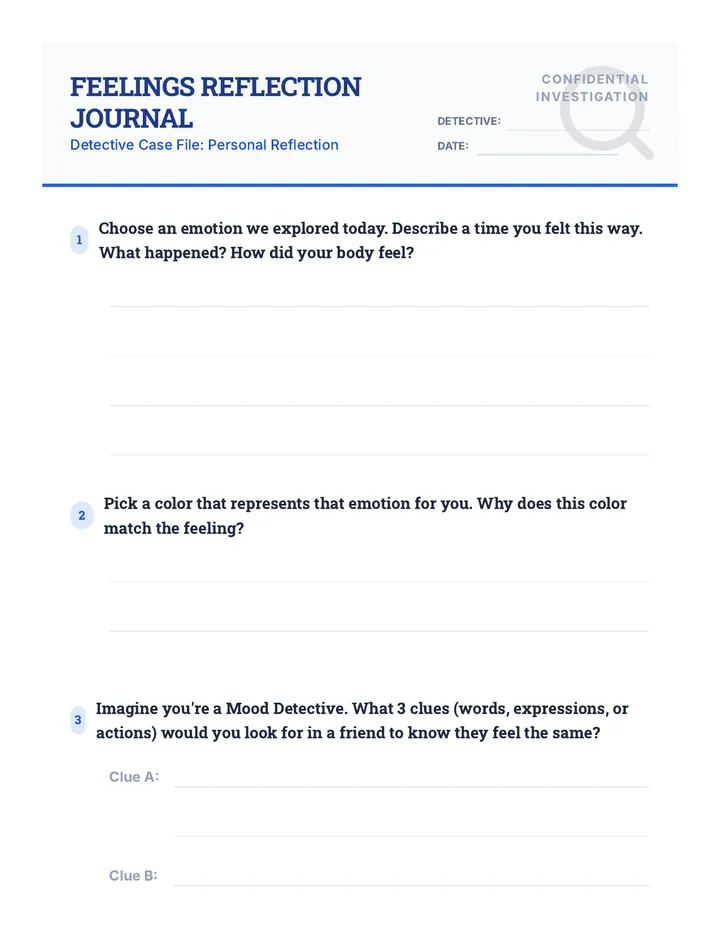 Feelings Reflection Journal
