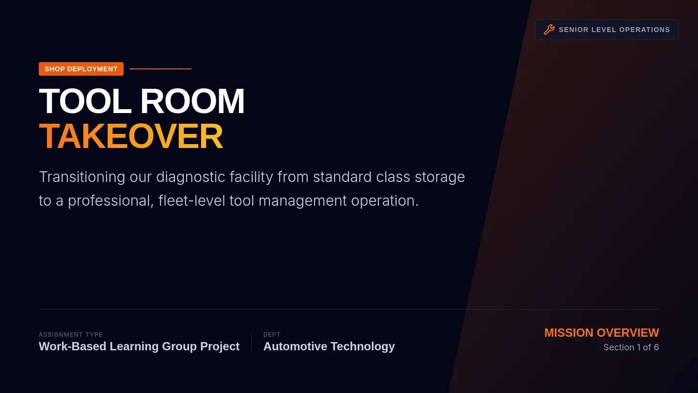 Tool Room Takeover Slides
