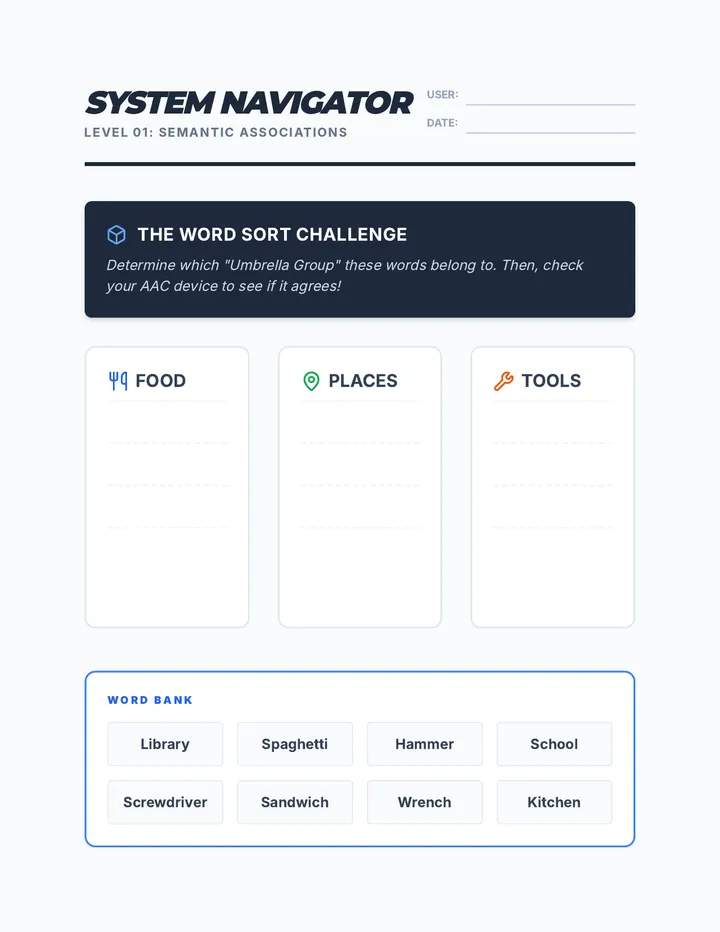 Word Sort Challenge Worksheet