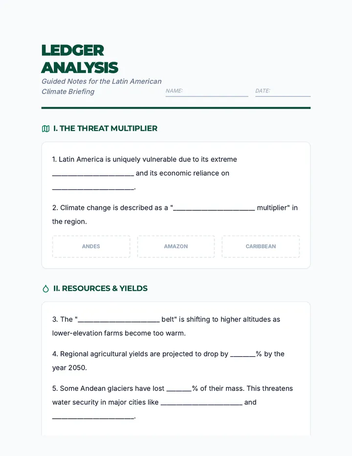 Latin American Ledger Guided Notes