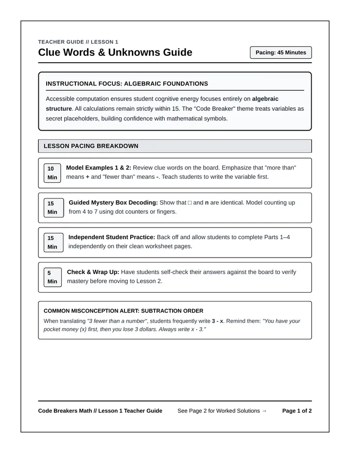 Clue Words Facilitation Guide