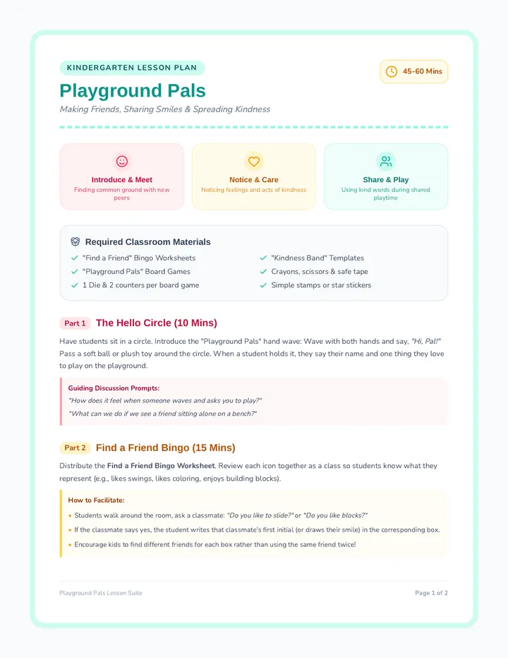 Playground Pals Teacher Guide