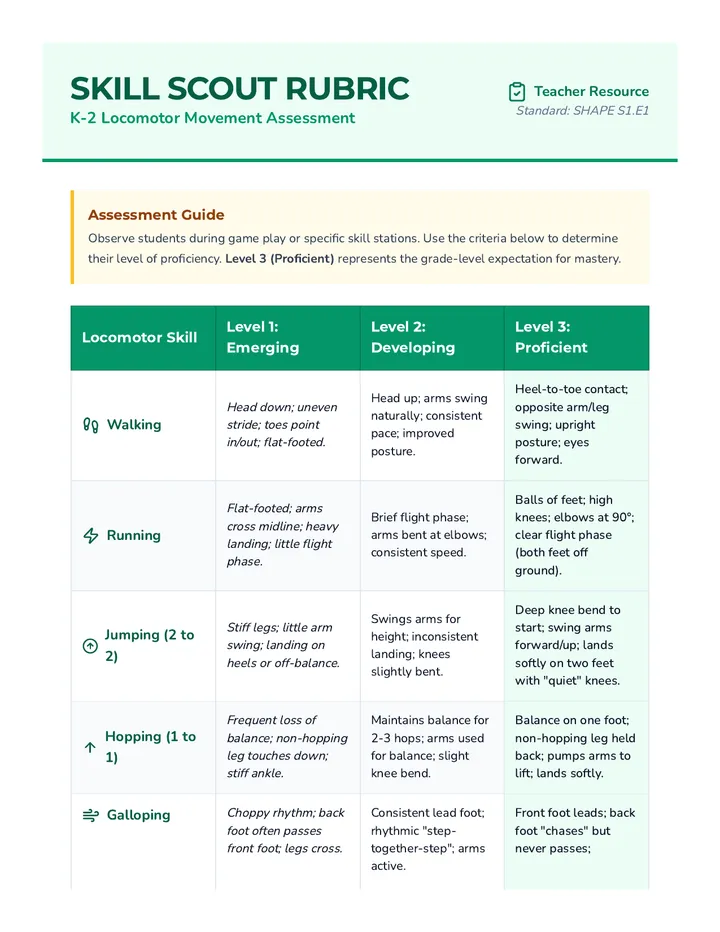 Skill Scout Rubric