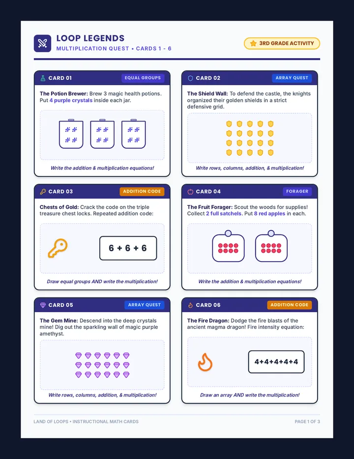 Loop Legends Task Cards