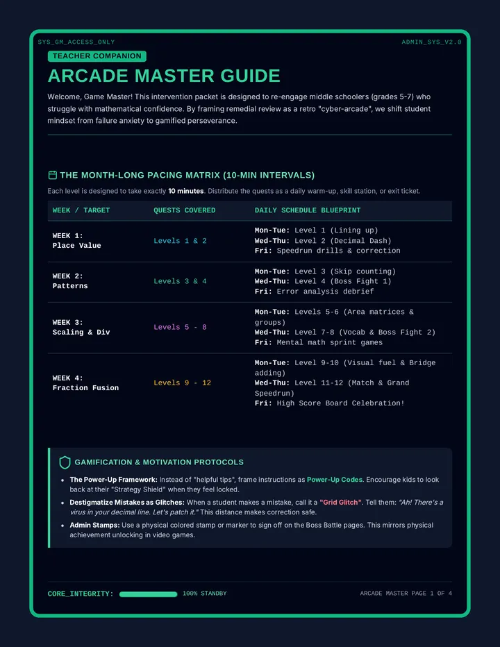 Arcade Master Teacher Guide