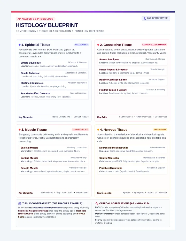 Histology Reference Anchor Chart