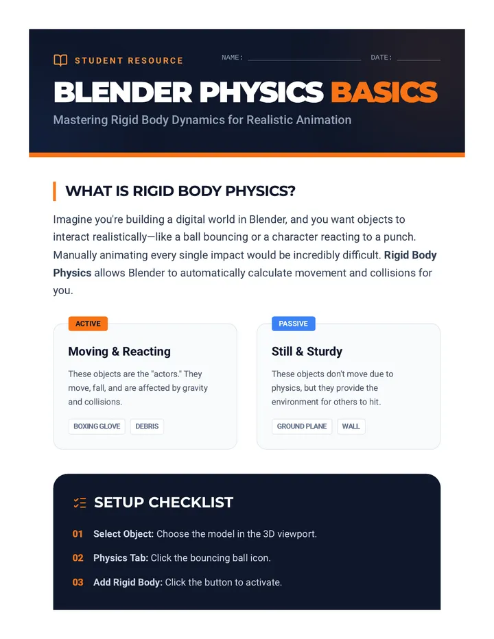 Blender Physics Reading Handout