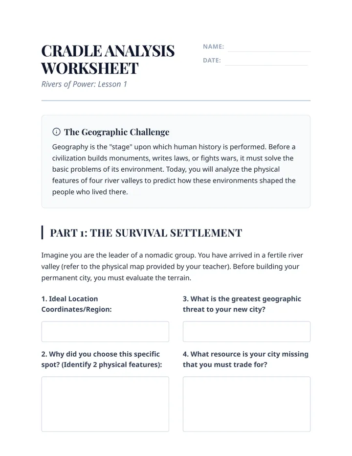 Cradle Analysis Worksheet