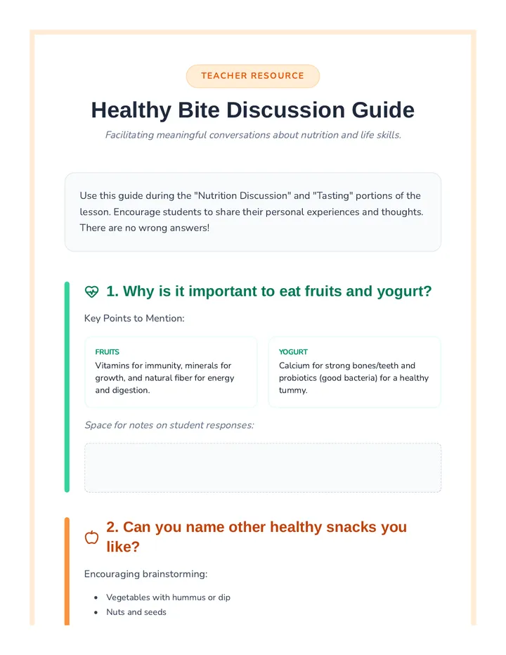 Healthy Bite Discussion Guide