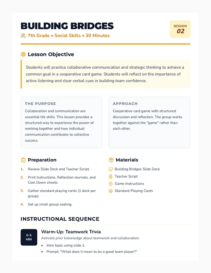Building Bridges Lesson Plan