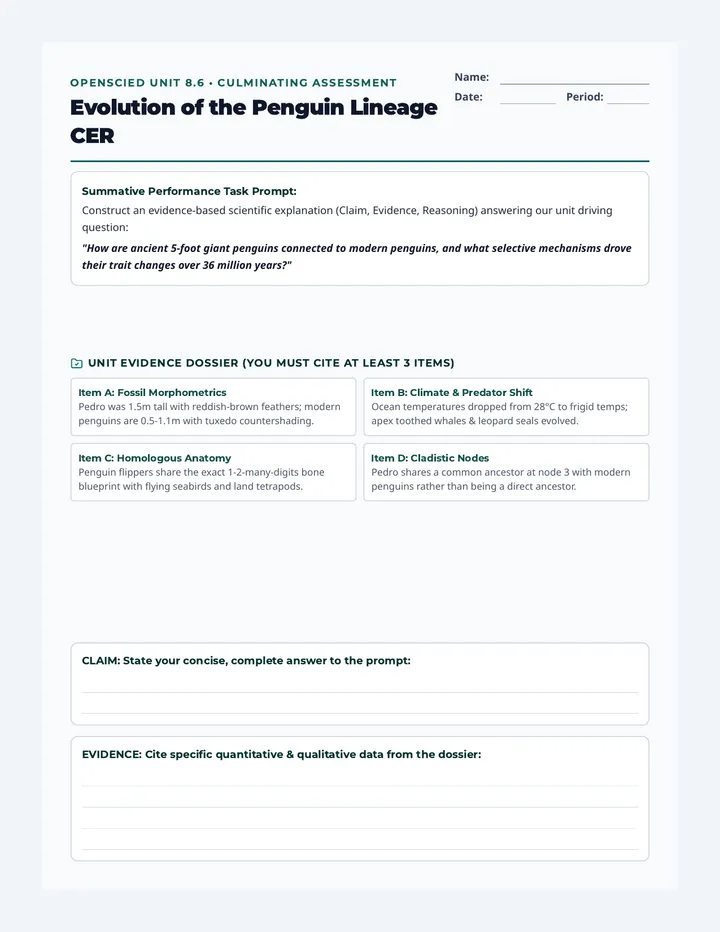 Culminating CER Assessment