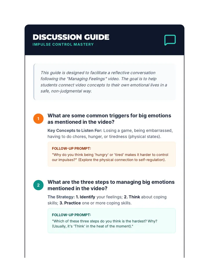Impulse Control Discussion Guide