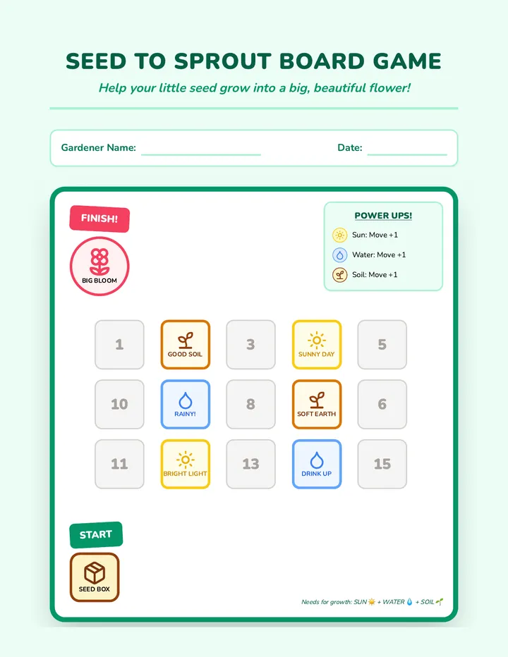 Seed to Sprout Board Game