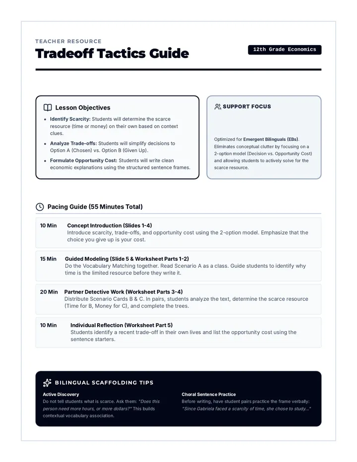 Tradeoff Tactics Teacher Guide