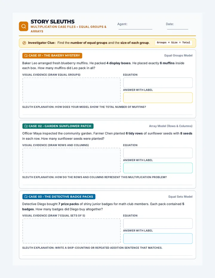 Story Sleuths Worksheet