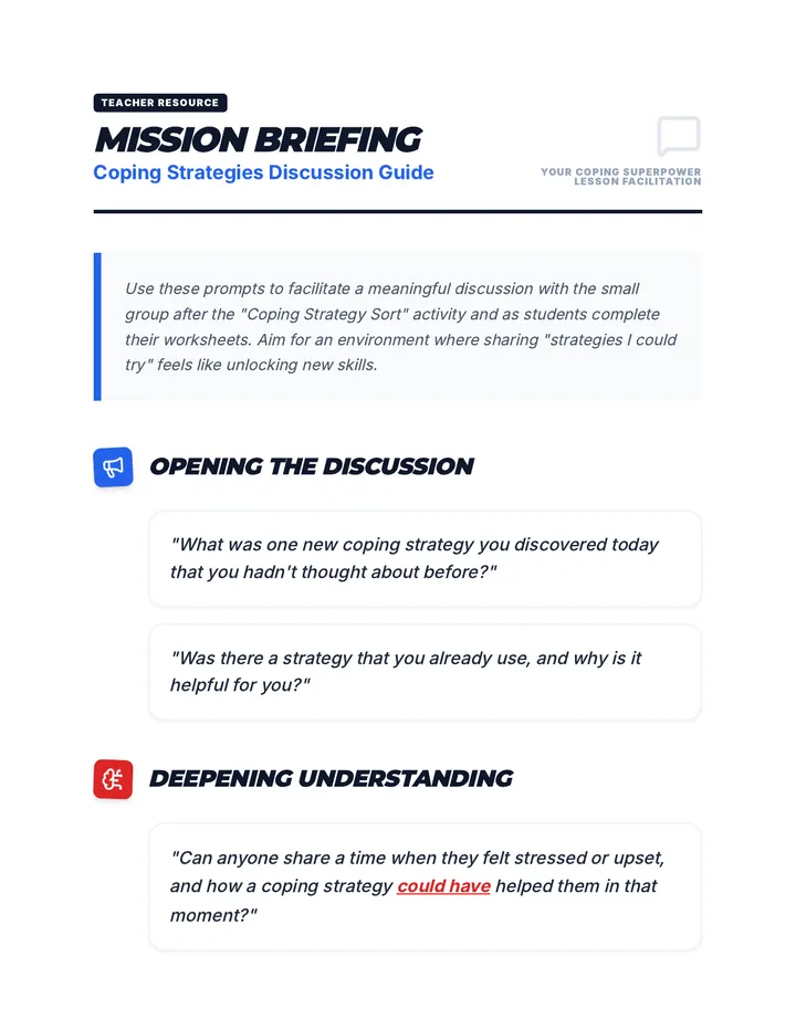 Coping Strategies Discussion Guide