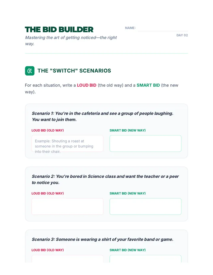 Bid Builder Worksheet
