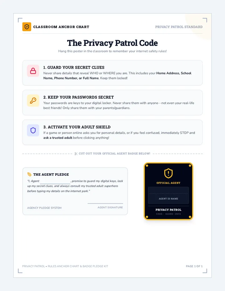 Agent Badge Pledge Poster