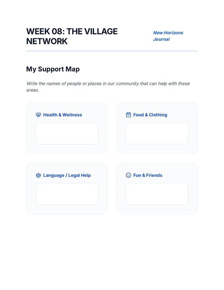 The Village Network Worksheet