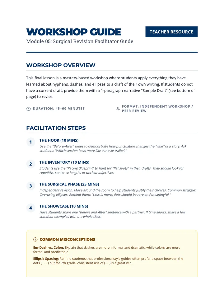 Revision Workshop Facilitator Guide