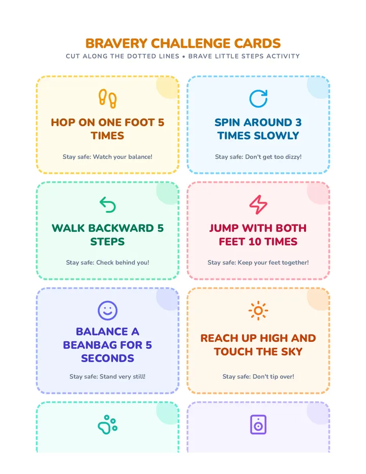 Bravery Challenge Cards Activity