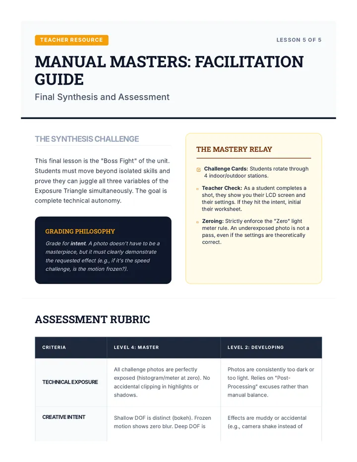 Manual Masters Teacher Guide