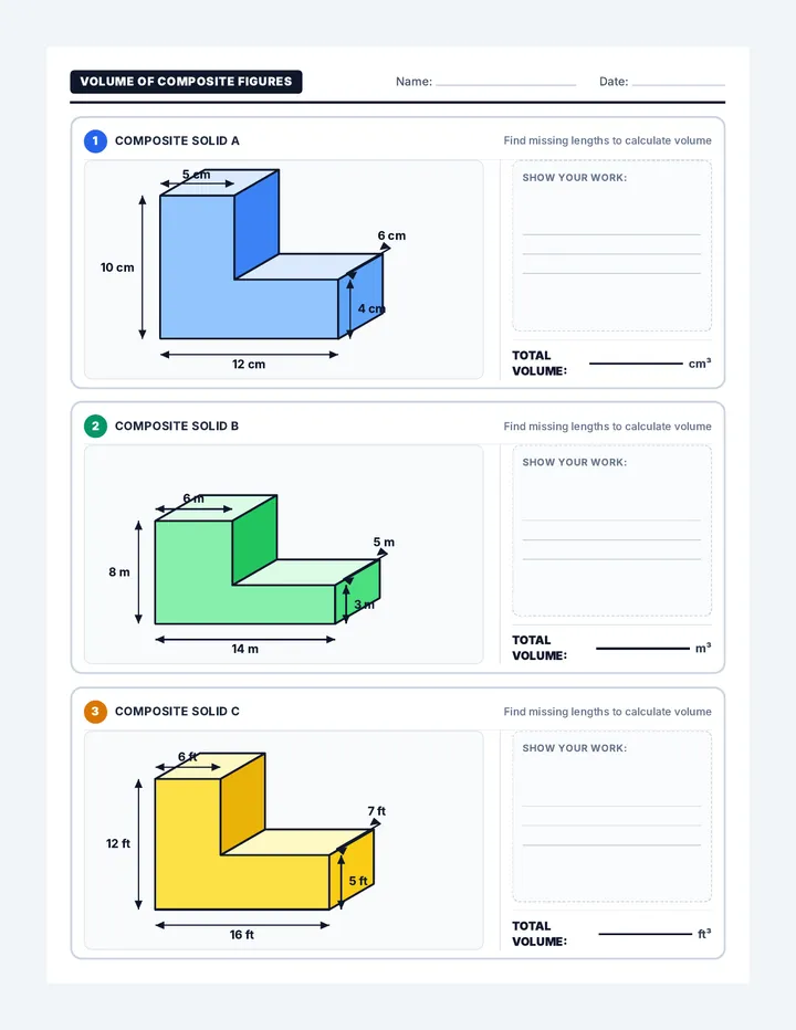 Composite Volume Worksheet