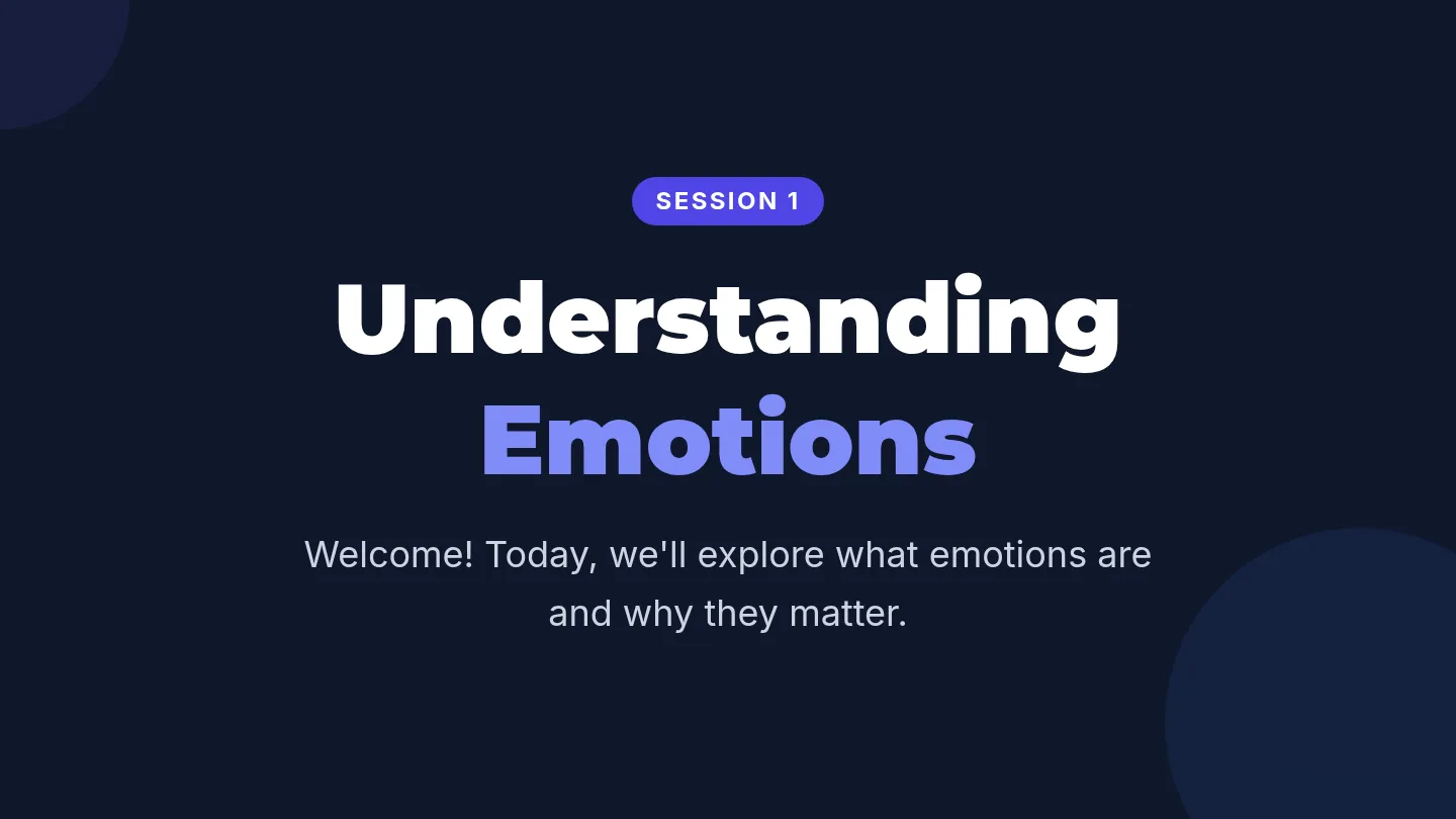 Session 1 Slides Understanding Emotions