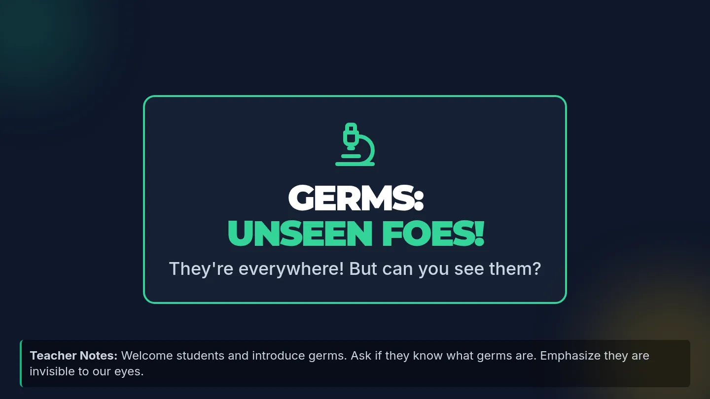 Germs Galore Slides