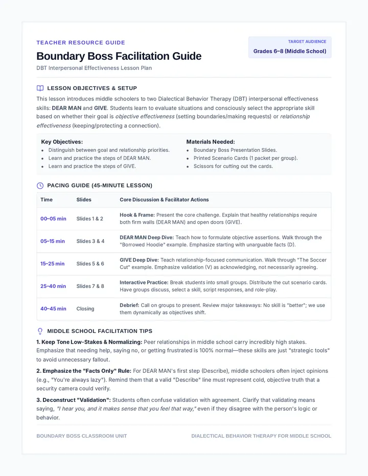 Boundary Boss Teacher Guide