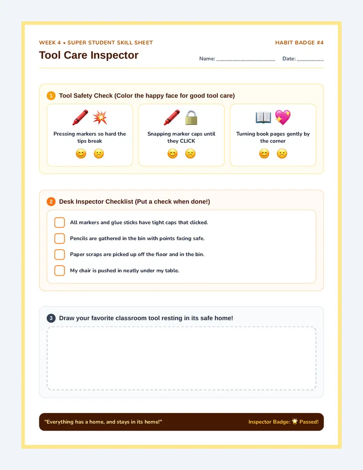 Caring for Tools Activity