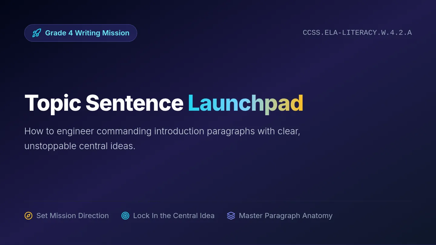 Topic Sentence Launch Slides