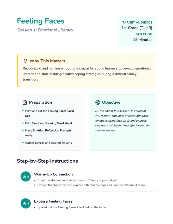Feeling Faces Lesson Plan