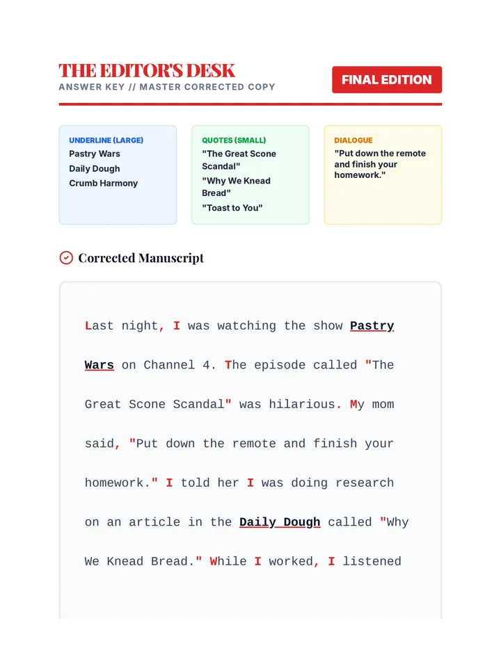 The Editors Desk Answer Key