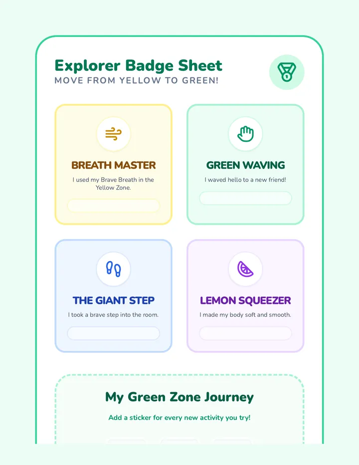 Explorer Badge Sheet