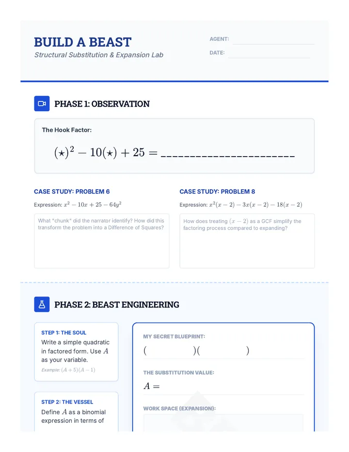 Build a Beast Worksheet