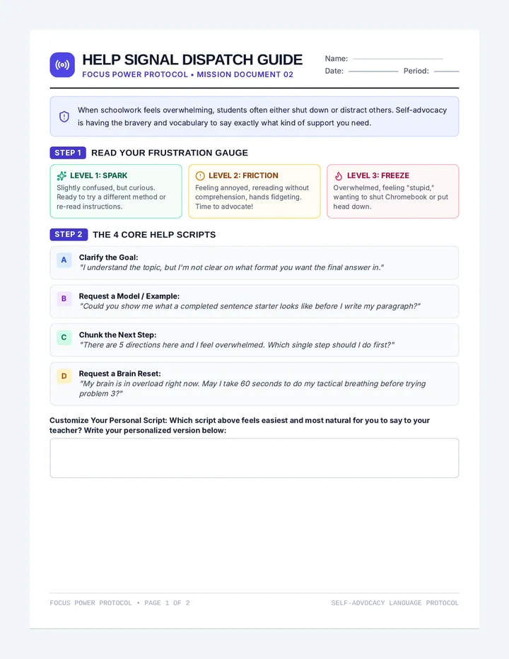Help Signal Handout