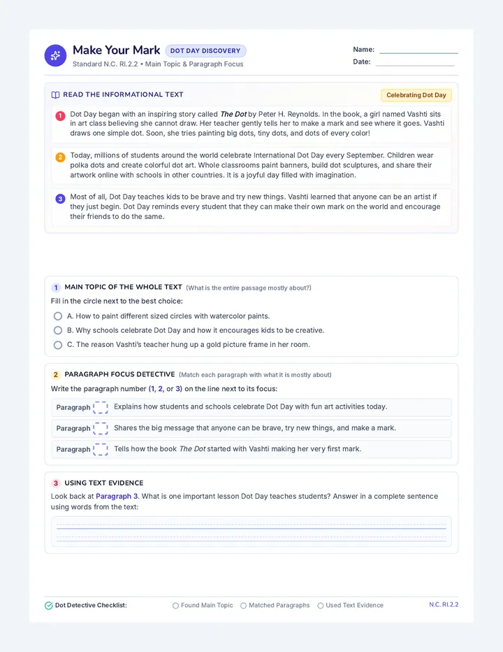 Make Your Mark Worksheet