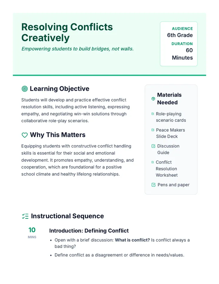 Conflict Resolution Facilitator Guide