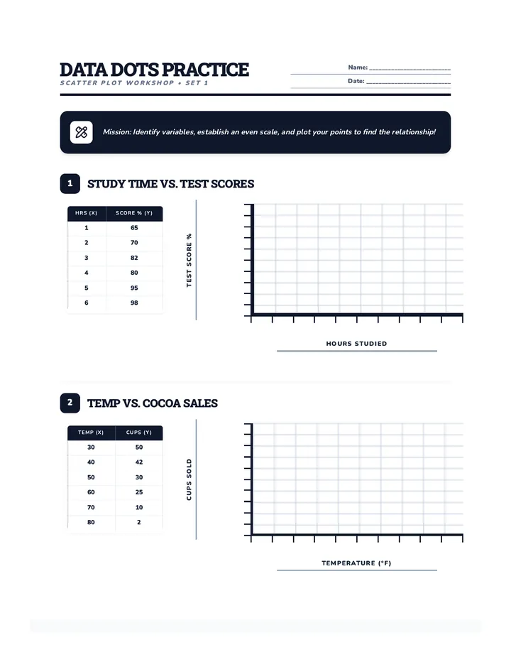 Data Dots Practice Worksheet