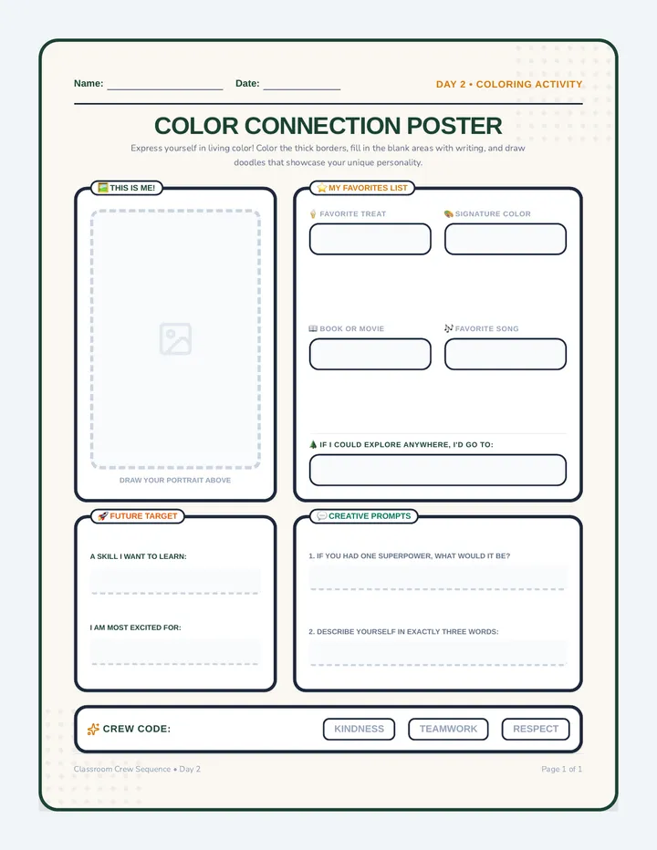Color Connection Coloring Sheet