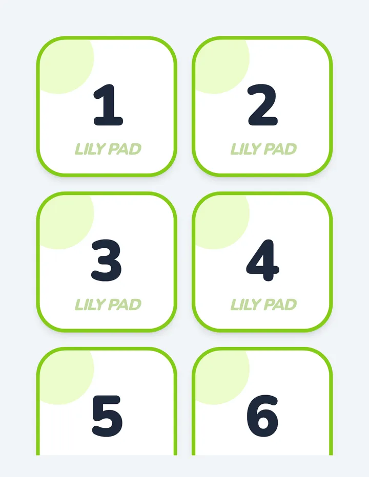 Lily Pad Number Cards