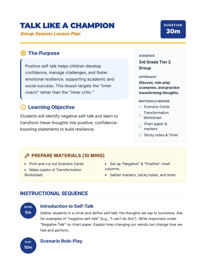Champion Lesson Plan