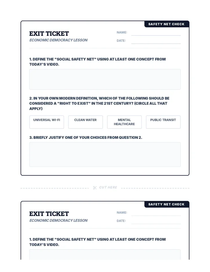 Economic Democracy Exit Ticket