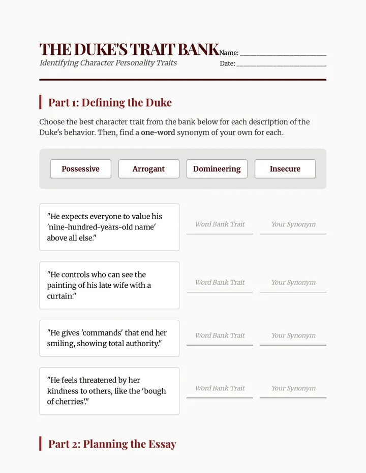 Duke's Trait Bank Assignment